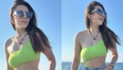 Hansika Motwani turns beach babe in neon tube top and denim shorts