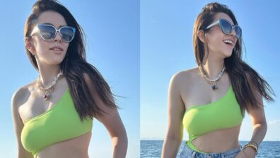 Hansika Motwani turns beach babe in neon tube top and denim shorts