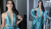 Jacqueline Fernandes gives ‘Frozen’ vibe in deep neck halter neck ensemble