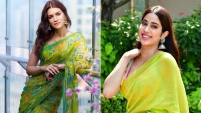 Janhvi Kapoor Vs Kriti Sanon: Dynamite Divas In Neon Sarees