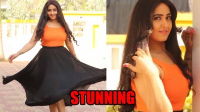 Kajal Raghwani shines bright in orange tank top and black skirt, see pics