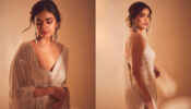 Keerthy Suresh Looks Resplendent In A White Sequined Saree; See Pics