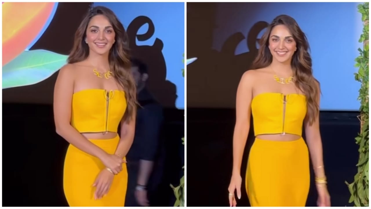 Kiara Advani Leaves Netizens Drooling In A Yellow Strapless Bralette Top And Bodycon Skirt 779881