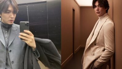 Lee Min-Ho Shows His Stylish Look In Monotone TurtleNeck Blazer Pant Outfits