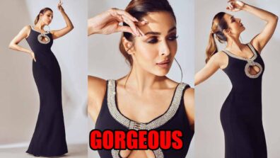 Malaika Arora Looks Seductress In A Black Floor Length Cut Out Gown, See Hot Photos