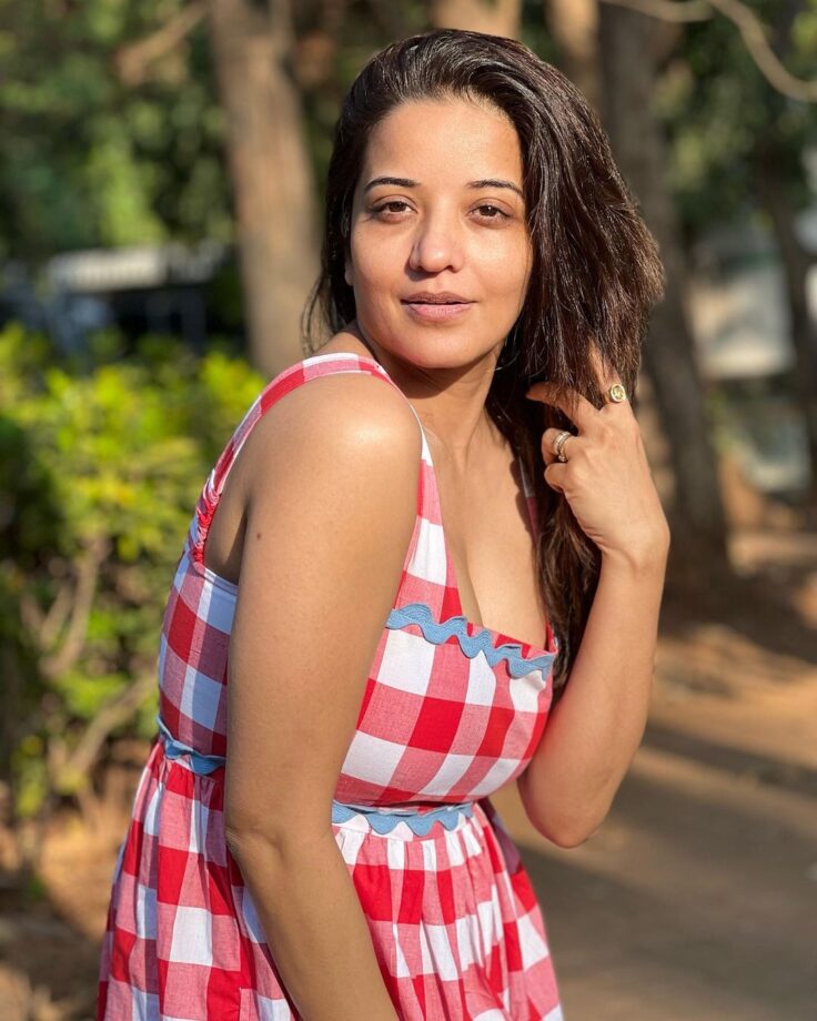 Monalisa flaunts her no-makeup look in pink checkered midi dress, check photos - 3