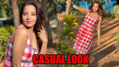 Monalisa flaunts her no-makeup look in pink checkered midi dress, check photos