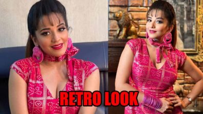 Monalisa gives retro vibes in bandhani print pink dress, check photos