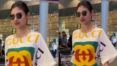 Mouni Roy returns to Mumbai from LA tour, sports stunning casual Gucci baggy shirt