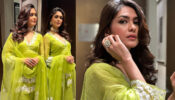 Mrunal Thakur Dazzles In Light Green Floral Printed Sharara Set, See Pics