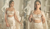 Mrunal Thakur Looks Like A Royal Princess In A Cream Colored Floral Printed Lehenga Set
