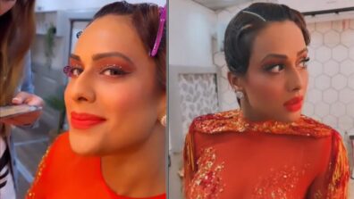 Nia Sharma is blazing hot in see-through embellished orange body suit