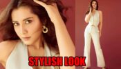 Raashi Khanna oozes oomph in a stylish white waistcoat set, fans sweat