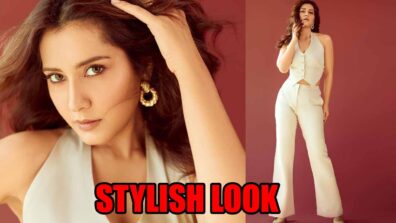 Raashi Khanna oozes oomph in a stylish white waistcoat set, fans sweat