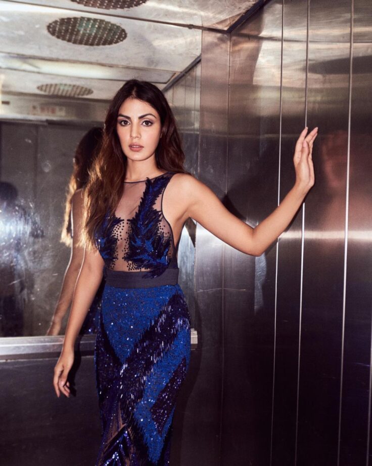 Rhea Chakraborty Looks Ravishing In Sheer Blue Gown, See Pics - 1