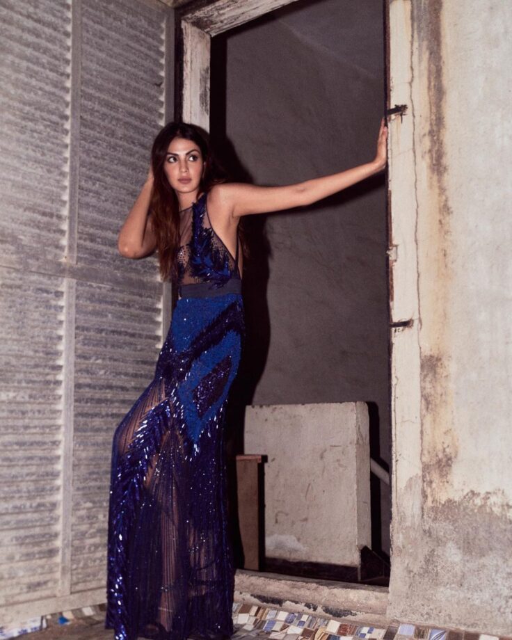 Rhea Chakraborty Looks Ravishing In Sheer Blue Gown, See Pics - 2