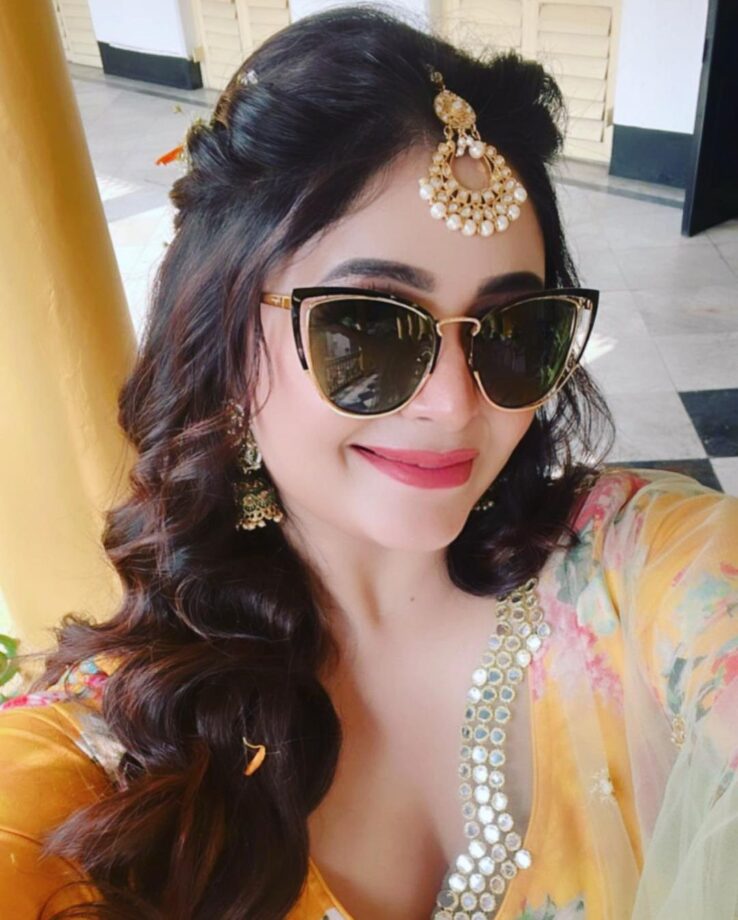 Ritabhari Chakraborty shines bright like a sunflower in yellow lehenga set - 0