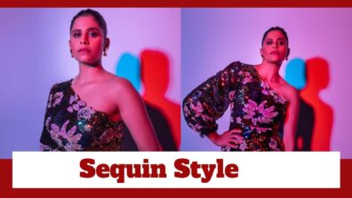 Sai Tamhankar Poses In A Hot One-Shoulder Sequin Mini Dress; Wishes All Happy Holi
