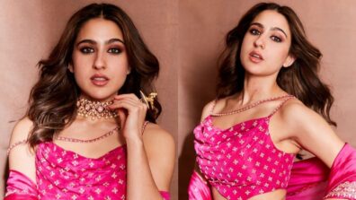 Sara Ali Khan exudes glam in rani pink ethnic suit, see pics