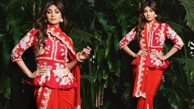 Shilpa Shetty Painted The Town Red In A Saree With Floral Printed Blouse; See Pics