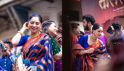 Sonalee Kulkarni Looks Drop-Dead Gorgeous In A Navy Blue And Red Saree