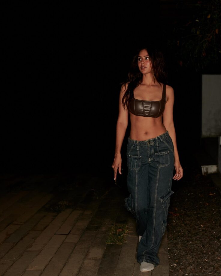 Sonam Bajwa raises heat in latex brown bralette and denims, Disha Patani feels the heat 791816