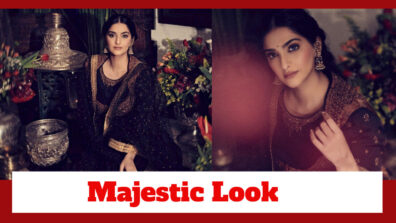 Sonam Kapoor Looks Majestic In Black Anarkali Fashion