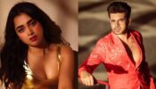 Tejasswi Prakash is killing in in golden shiny deep-neck outfit and denim shorts, Karan Kundrra loves it