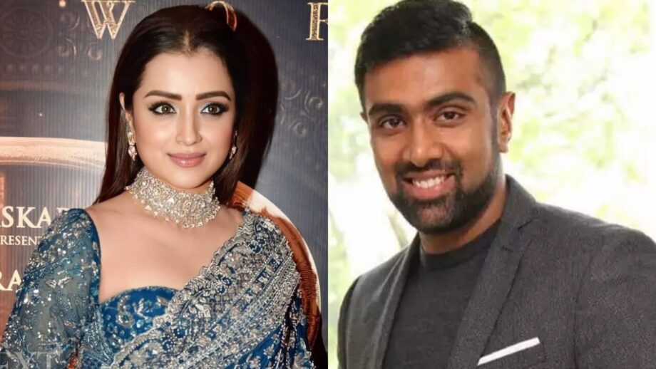 Trisha Krishnan looks droolworthy in blue shimmery saree with customised silver jewellery, Ravichandran Ashwin likes it 791809