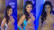 Watch: Urvashi Rautela looks ravishing in deep neck beige gown at an event