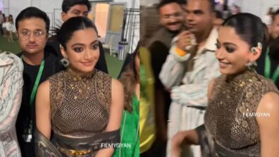 When asked “Cricketers Ke Crush Ban Gaye Ho” by a paparazzi, Rashmika Mandanna blushes and reacts to “Yaa” in response