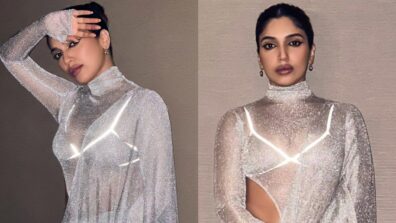 Bhumi Pednekar in silver shimmery transparent see-through dress, a vision indeed