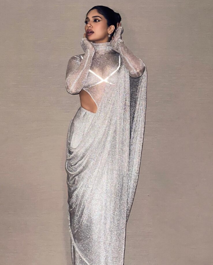 Bhumi Pednekar in silver shimmery transparent see-through dress, a vision indeed 802097