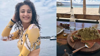 Dhvani Bhanushali shines bright in this floral yellow swimwear, see pics