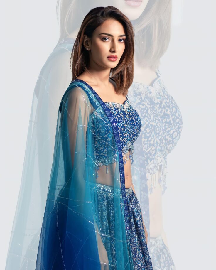 Erica Fernandes feels 'blue-tiful' in blue shimmery lehenga, we love it 795172