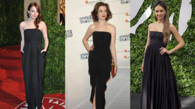 Fashion Battle: Jessica Alba Or Emma Stone Or Anne Hathaway; Who Stuns In Strapless Gowns?