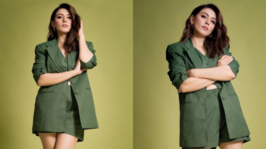 Hansika Motwani is the summer boss in olive green co-Ords 798425