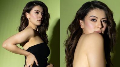 Hansika Motwani keeps glam on check in black high-thigh slit dress, see pics