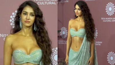 Haye Garmi: Disha Patani flaunts curvaceous midriff in silver shimmery saree, see full video