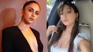 Haye Garmi: Nora Fatehi is a vision in white deep-neck outfit, Rakul Preet Singh slays in black cut-out slit dress