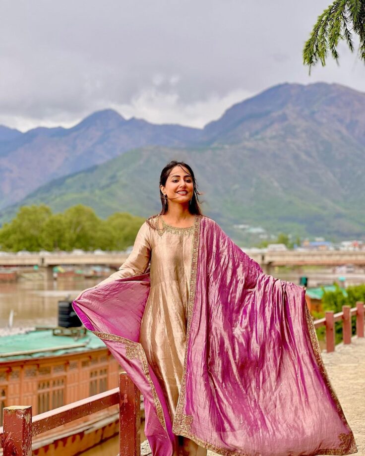 Hina Khan Turns 'Kashmir Ki Kali' In Metallic Anarkali, Celebrates Eid 800031