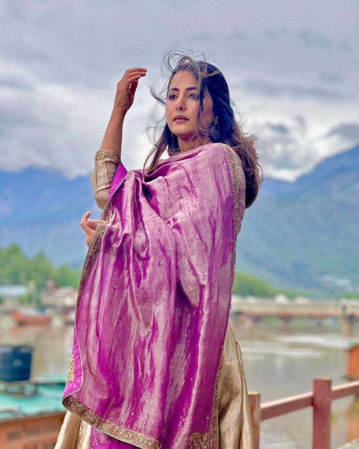 Hina Khan Turns 'Kashmir Ki Kali' In Metallic Anarkali, Celebrates Eid 800033