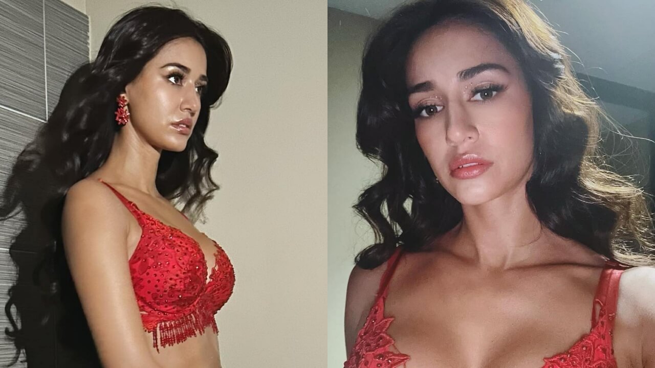 Hotness Alert: Disha Patani looks spicy in sequinned red bralette and high-thigh slit skirt 792810