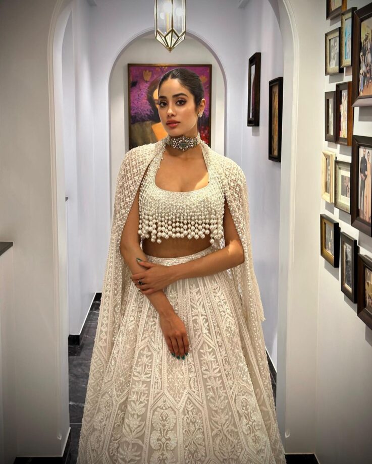 Janhvi Kapoor Looks Angelic In White Pearl-Embellished Lehenga And Gives Major Fashion Cues - 2