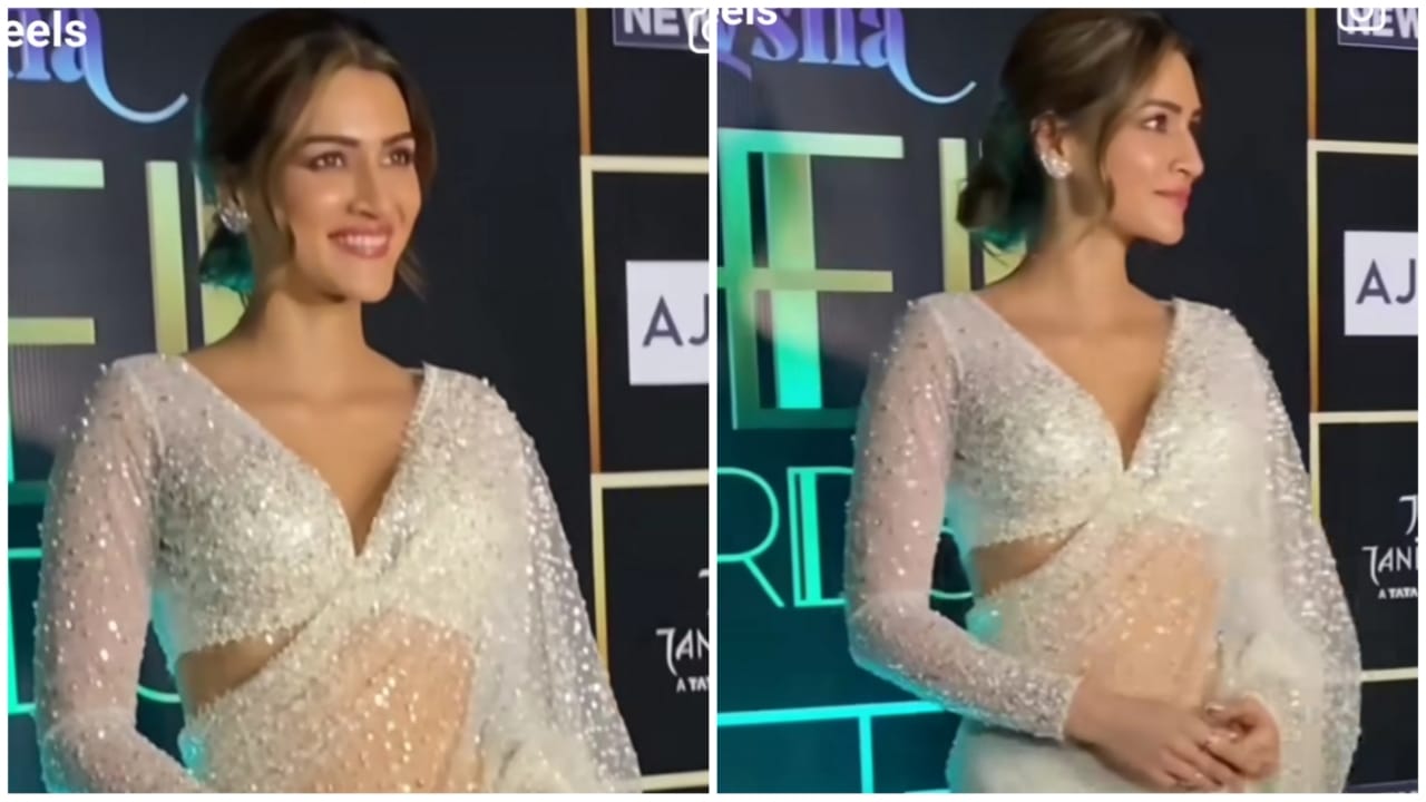 Kriti Sanon loves shimmery see-through saree avatar, check hot moment 799132