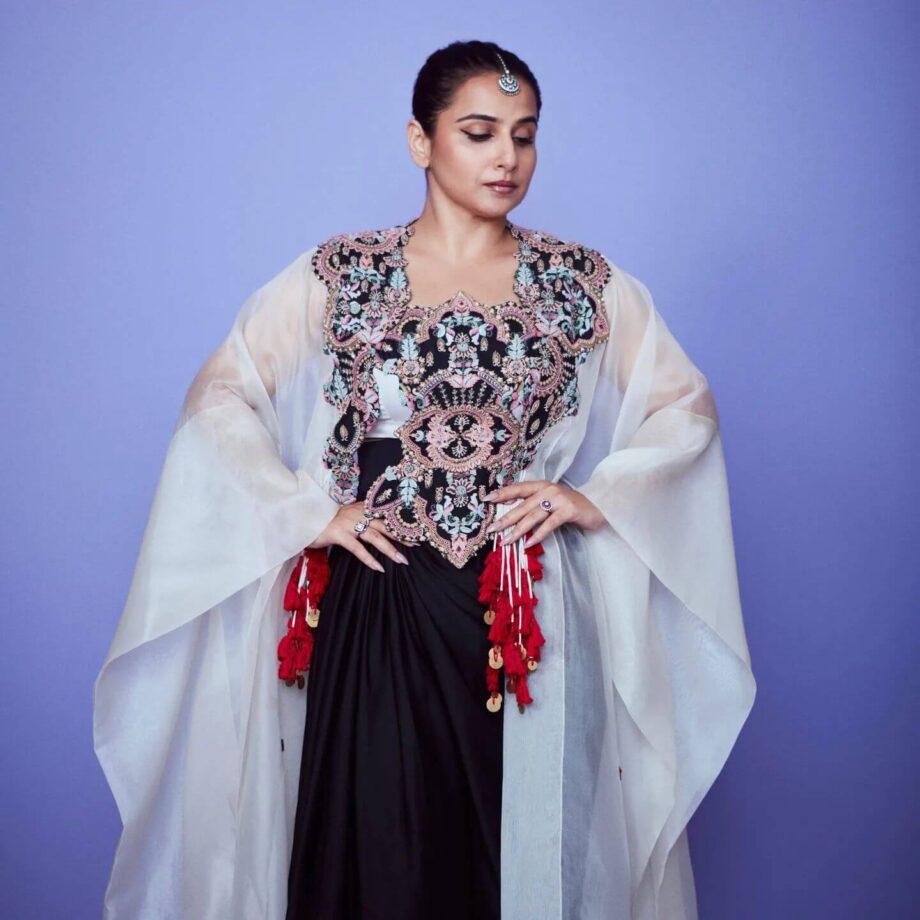 NMACC Opening: Vidya Balan shines in ivory cape with yoke top and drape skirt, see pics 792792