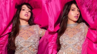 Nora Fatehi is all about Glam and sparkles in this custom catsuit, see pics