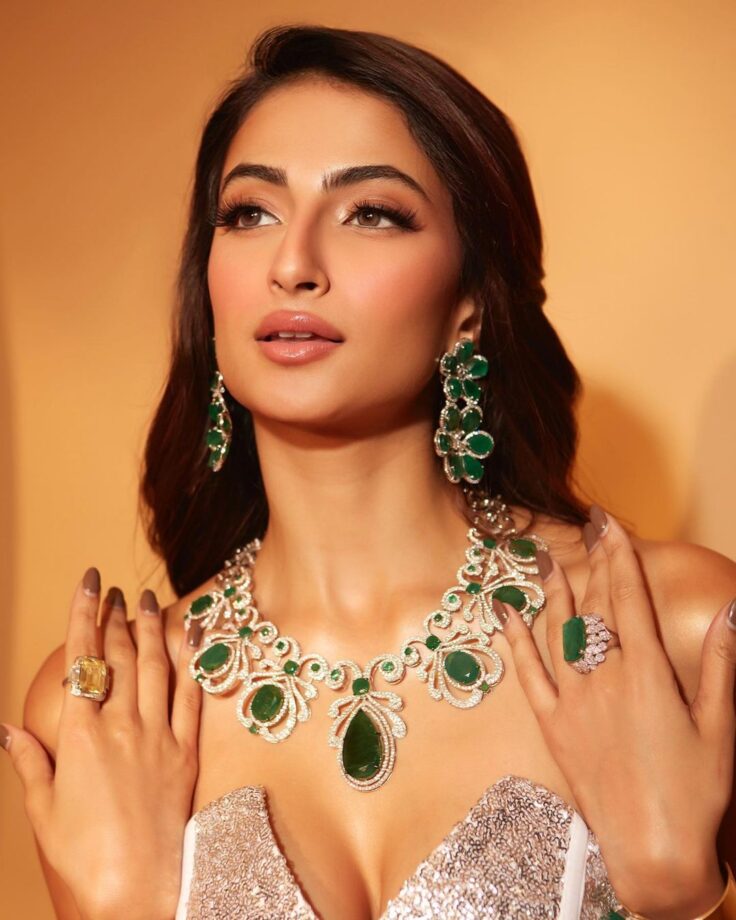 Palak Tiwari stuns in silver metallic gown and emerald necklace set, fans are lovestruck - 0