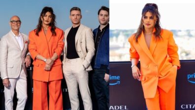 Priyanka Chopra’s bossy spin in tangerine oversized pantsuit is making stir, watch