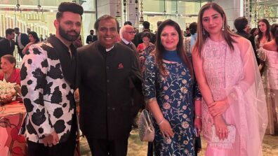 Rahul Vaidya and Disha Parmar get candid with Mukesh Ambani at NMACC, see pics